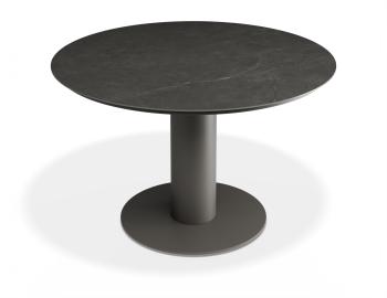 Loma Outdoor Dining Table 120cm Charcoal with Basalt Ceramic Top