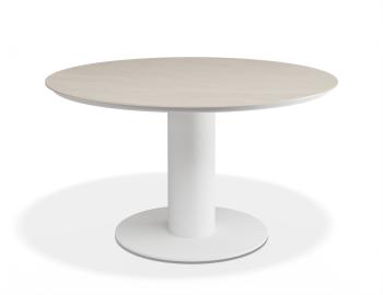Orb Outdoor LOW Dining Table 120cm White with Alabaster Ceramic Top