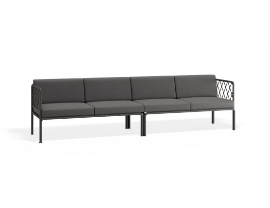 Seville 4 Seater Outdoor Charcoal Sofa	