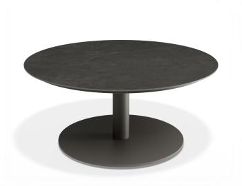 Loma Outdoor Coffee Table 90cm Charcoal with Basalt Ceramic Top