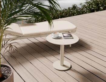 Loma Outdoor Side Table Latte with Dune Ceramic Top