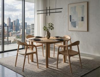 Nordica Solid Oak Round Dining Table - 120cm