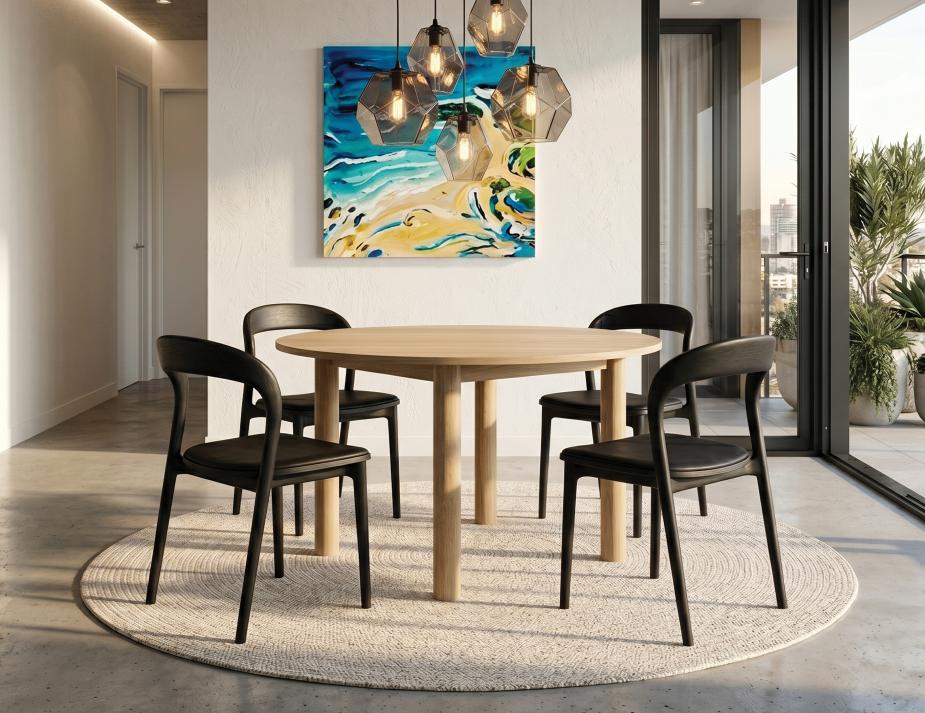 Small Round Table Black Mia Chairs