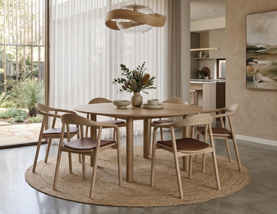Oak Table And Wood Armchair