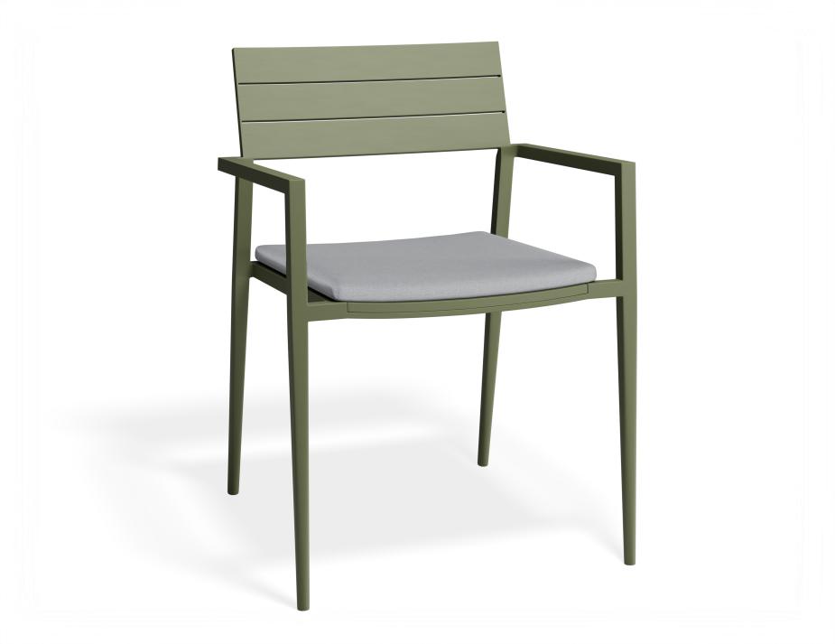 P 1 Halki Chaircushion Green Lightgrey