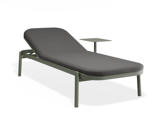 P 1 Verano Sunlounge Sidetable Greenframe Darkgreyfabric1