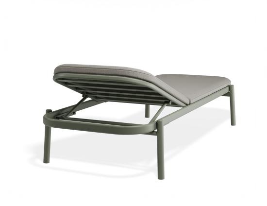 P 2 Verano Sunlounge Sidetable Greenframe Lightgreyfabric
