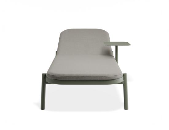P 4 Verano Sunlounge Sidetable Greenframe Lightgreyfabric