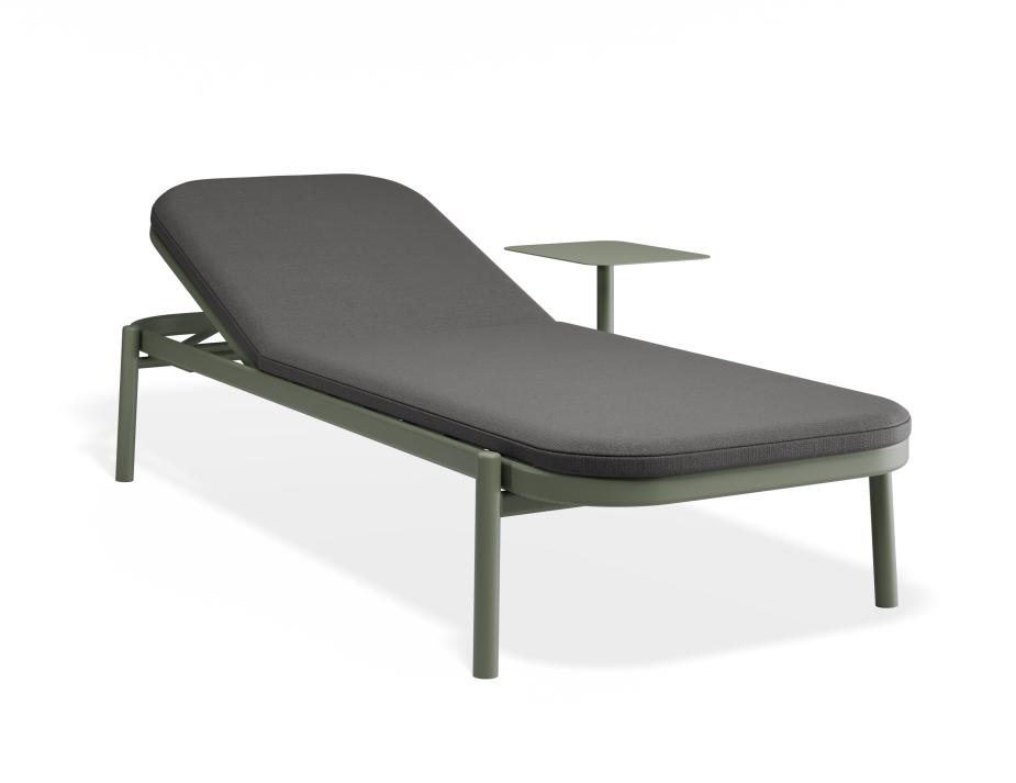 P 1 Verano Sunlounge Sidetable Greenframe Darkgreyfabric1