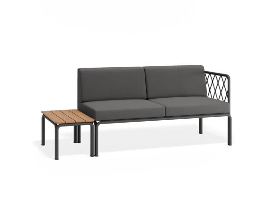 Seville Config F - Charcoal Outdoor 2 Seater Sofa