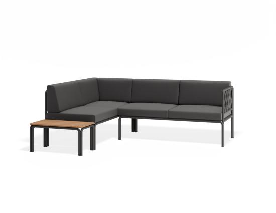 Seville Config H - Charcoal Outdoor Corner Sofa