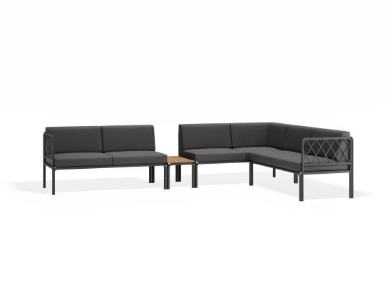 Seville Config J - Charcoal Outdoor Corner Sofa