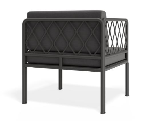 P 2v2 Seville Loungechair Charcoalframe Darkgreycushion