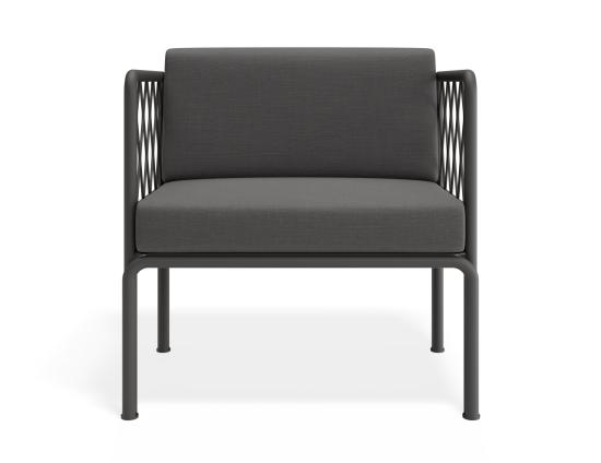 P 4v2 Seville Loungechair Charcoalframe Darkgreycushion