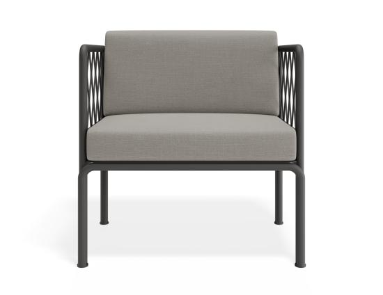 P 4v2 Seville Loungechair Charcoalframe Lightgreycushion