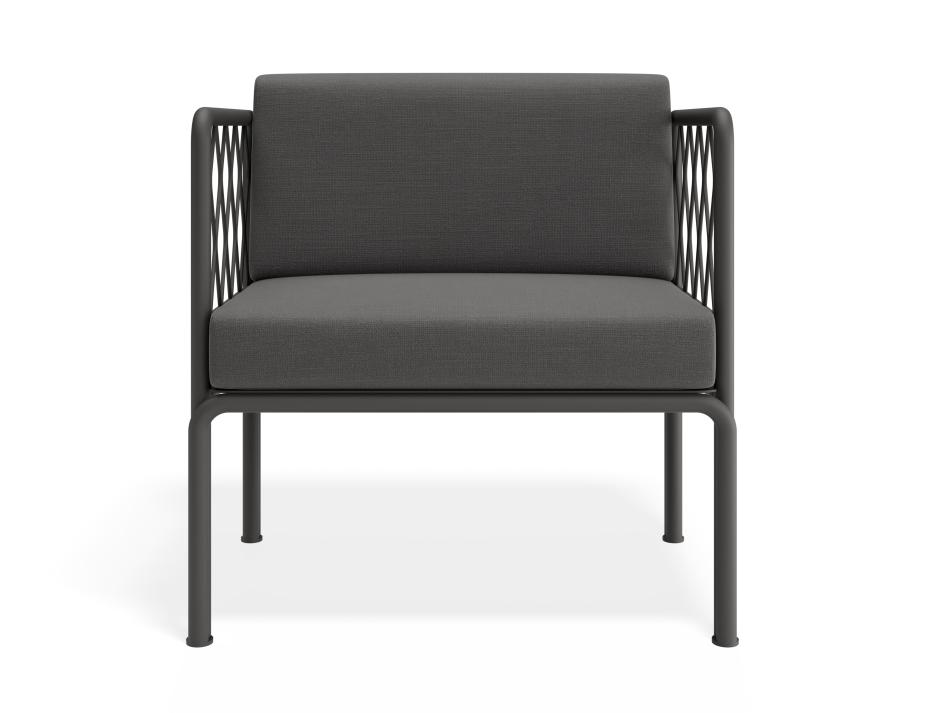P 4v2 Seville Loungechair Charcoalframe Darkgreycushion