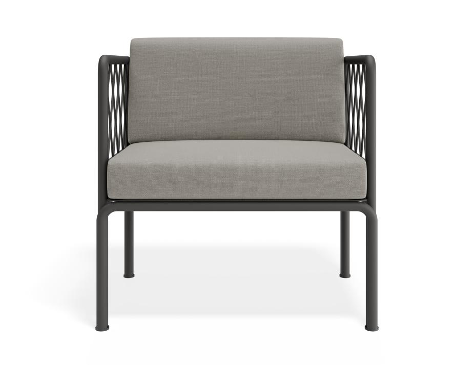 P 4v2 Seville Loungechair Charcoalframe Lightgreycushion