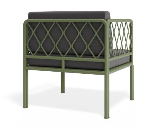 P 2v2 Seville Loungechair Greenframe Darkgreycushion