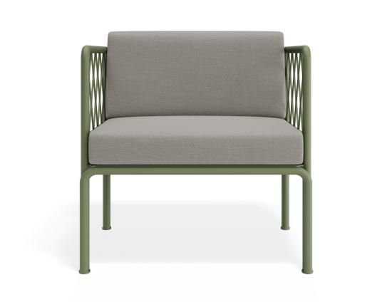 P 4v2 Seville Loungechair Greenframe Lightgreycushion