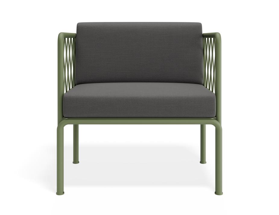 P 4v2 Seville Loungechair Greenframe Darkgreycushion