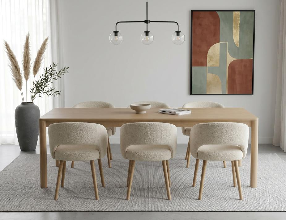 Padded Akito Chair Nordica Large Dining Table