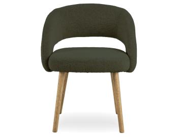 Akito Dining Chair - Wood Legs - Hunter Green Fabric 