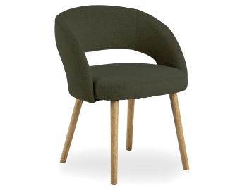 Akito Dining Chair - Wood Legs - Hunter Green Fabric 