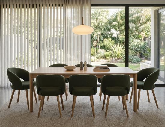 Modern Green Fabric Dining Chair