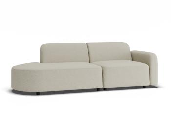 Atticus Modular Sofa - Config F or G Curved Open End - Ivory Cream Fabric