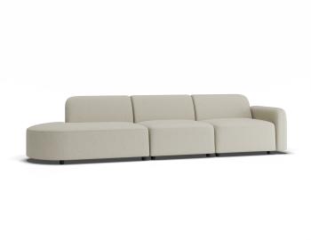 Atticus Modular Sofa - Config H or I Curved Open End - Ivory Cream Fabric