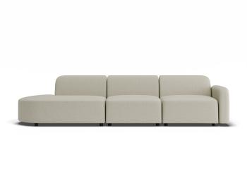 Atticus Modular Sofa - Config H or I Curved Open End - Ivory Cream Fabric