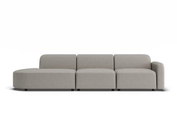 Atticus Modular Sofa - Config H or I Curved Open End - Oyster Grey Fabric
