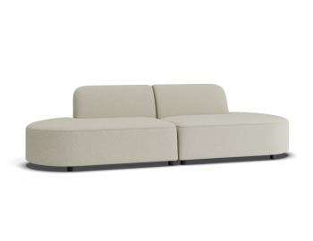 Atticus Modular Sofa - Config L Curved Open Ends - Ivory Cream Fabric