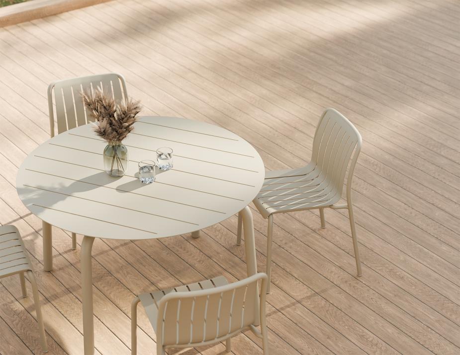 L 2 Roku Diningtable 120d Chair Latte Residential