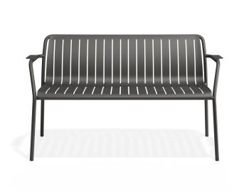 Roku Outdoor Garden Bench Matte Charcoal