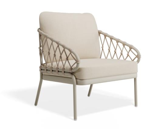 Kara Outdoor Single Lounge Chair Matt Latte Frame