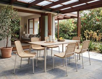 Roku Outdoor Dining Table 160cm - Matte Latte