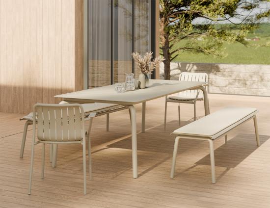 L 3 Roku Diningtable 240 Bench Pad Latte Husk Residential