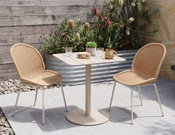 Roku Cafe Square Outdoor Table - Matte Latte