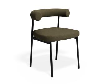 Marlowe Dining Chair - Black Legs - Forest Green Fabric 