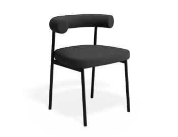 Marlowe Dining Chair - Black Legs - Anthracite Fabric 