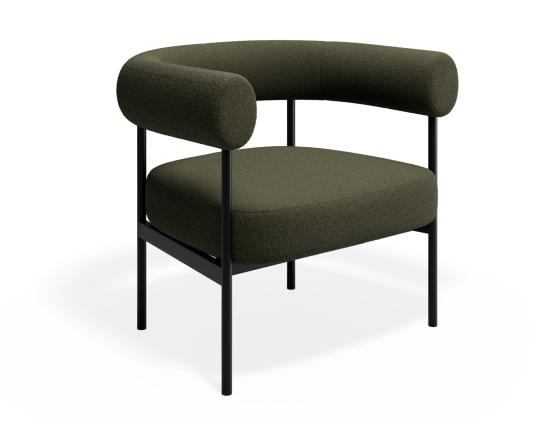 Marlowe Occasional Chair - Black Legs - Green Fabric