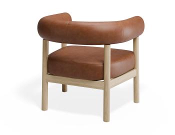 Marlowe Occasional Chair - Natural Oak Legs - Brandy PU