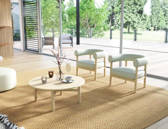 L 1 Marlowe Loungechair Wood Ivorycream