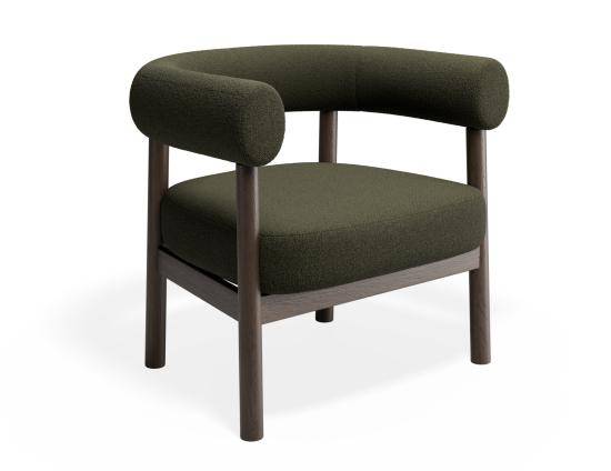 Marlowe Occasional Chair - Smoked Oak Legs - Green Fabric