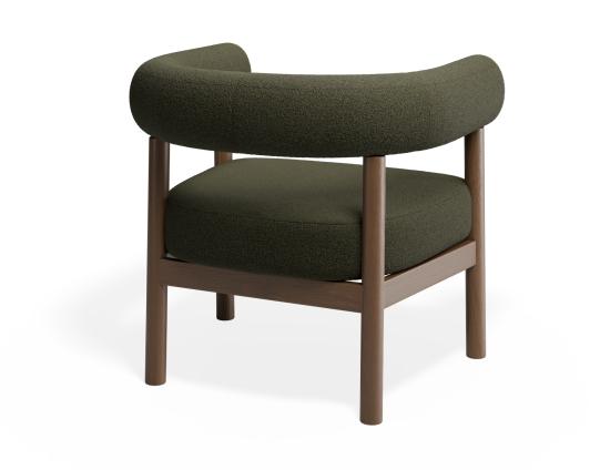 Marlowe Occasional Chair - Smoked Oak Legs - Green Fabric