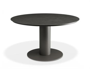 Loma Outdoor LOW Dining Table 120cm Charcoal with Basalt Ceramic Top