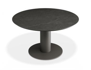 Loma Outdoor LOW Dining Table 120cm Charcoal with Basalt Ceramic Top