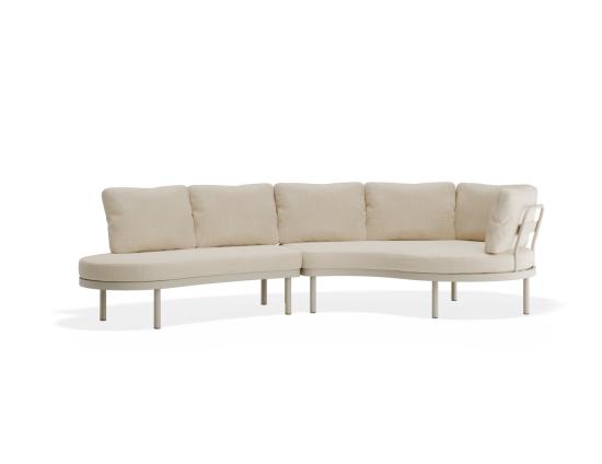 Aluna Outdoor Sofa Left End Open - Latte - Oat Boucle Fabric