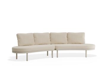 Aluna Outdoor Sofa Open Ends - Latte - Oat Boucle Fabric
